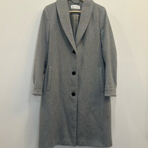 Calvin Klein Gray Wool Blend Trench Coat